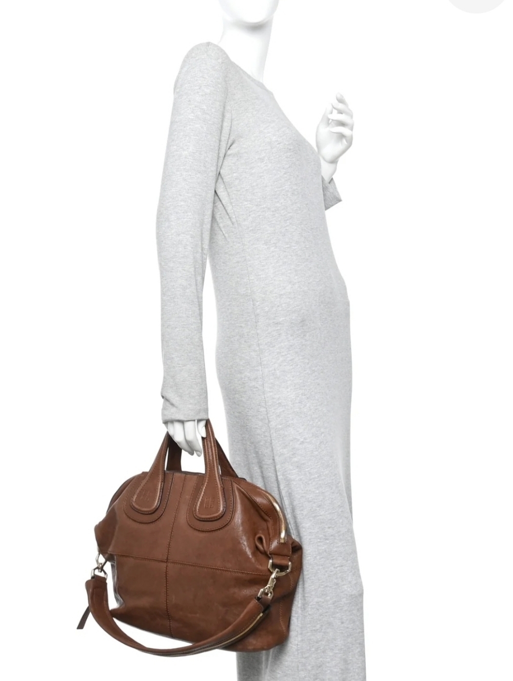 Givenchy Brown Nightingale Bag  Lambskin Large Brown Bag